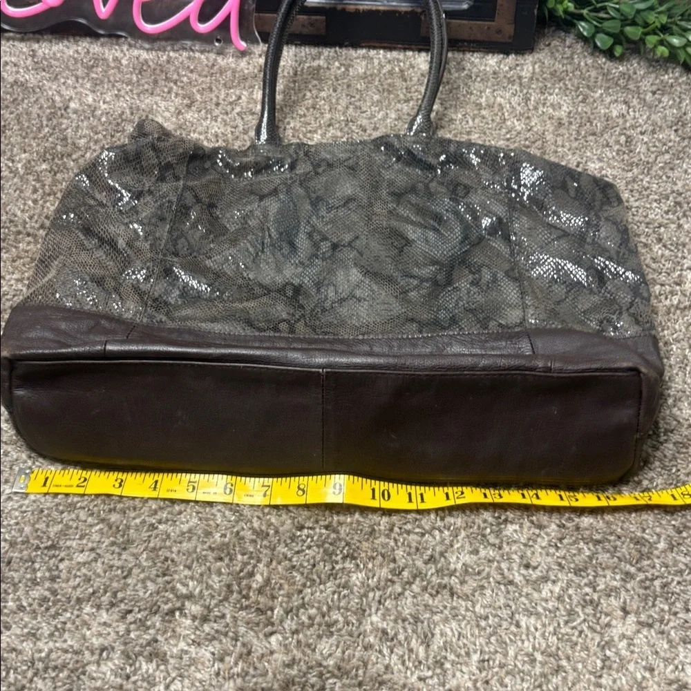 Margot snakeskin and leather tote